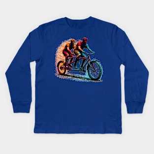 Tandem Bike Kids Long Sleeve T-Shirt